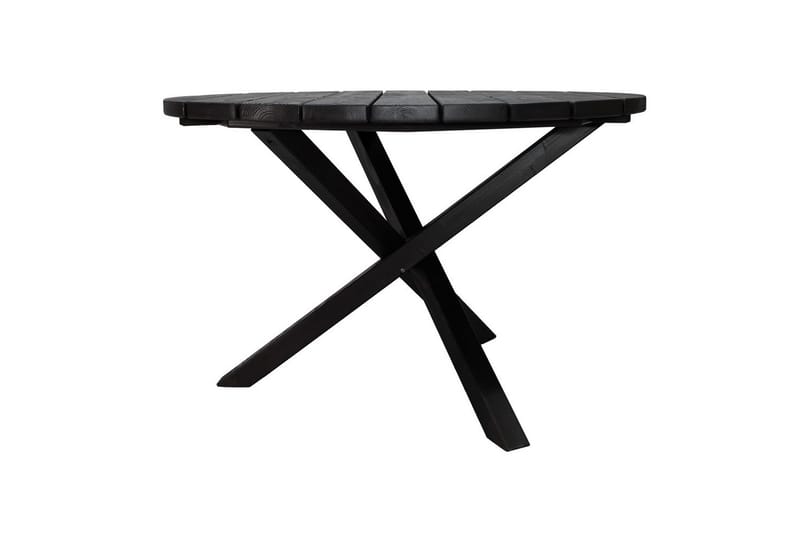 Utomhusmöbelgrupp Ø 112 cm bord & 4 Levanto grå stolar Svart - Svart - Utemöbler - Utegrupp - Matgrupper utomhus