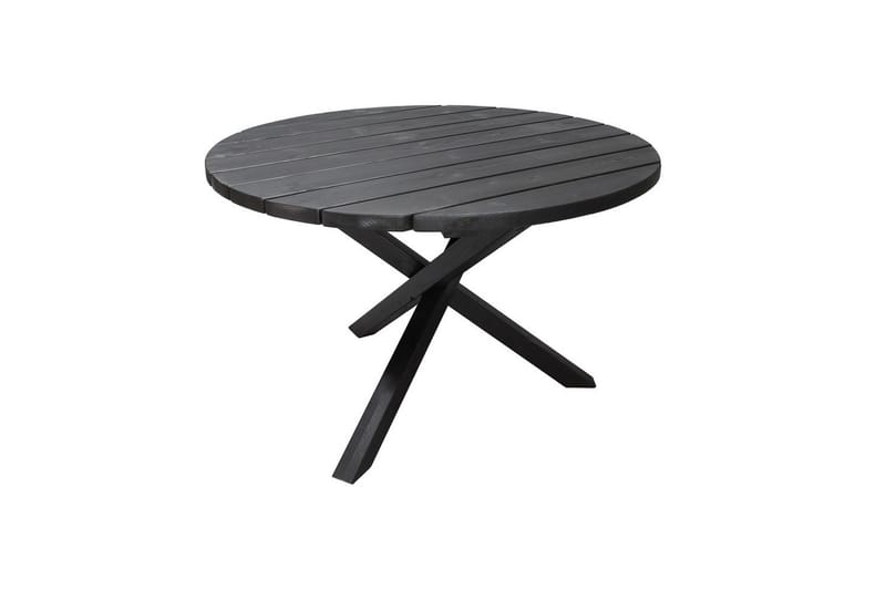 Utomhusmöbelgrupp Ø 112 cm bord & 4 Merida naturell stolar Svart - Svart - Utemöbler - Utegrupp - Matgrupper utomhus