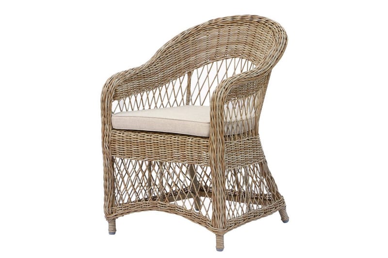 Utomhusmöbelgrupp Ø 112 cm bord & 4 Merida naturell stolar Svart - Svart - Utemöbler - Utegrupp - Matgrupper utomhus