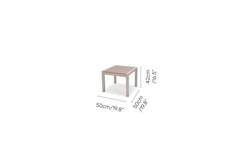 Utomhusset Urbanite sidobord 50 + 2 carverstolar - ljusgrå - Utemöbler - Balkong - Balkongmöbler - Balkonggrupper