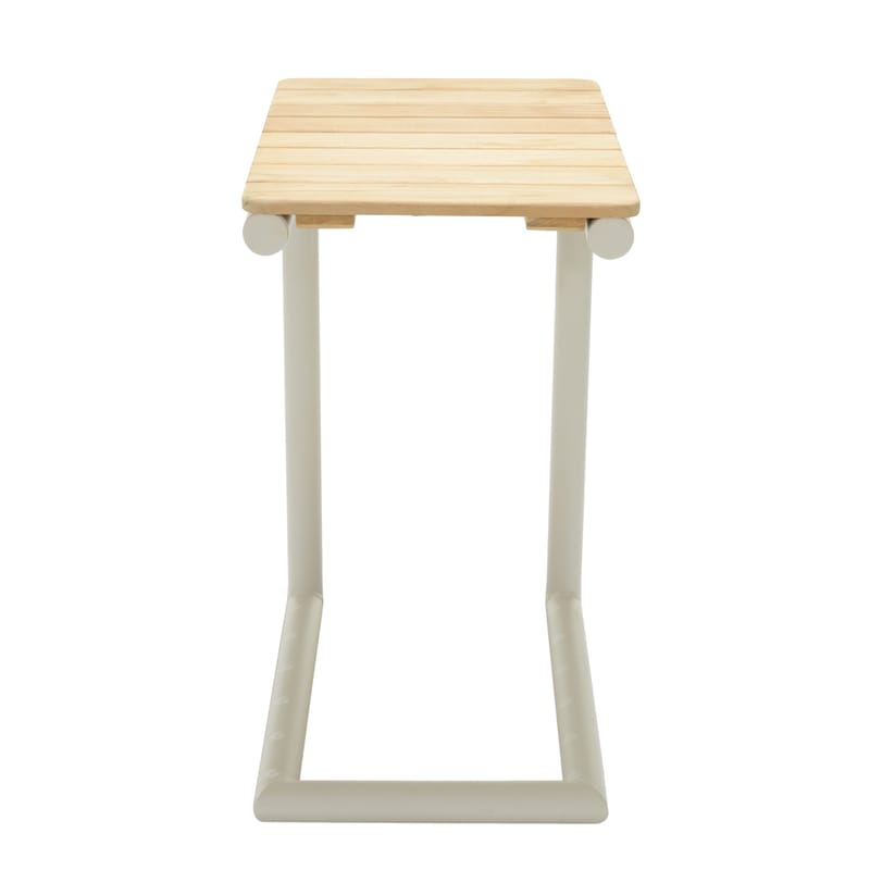 Utomhusset Portals solstol + C-shape sidobord - beige/trä - Utemöbler - Utestolar & fåtöljer - Solstol