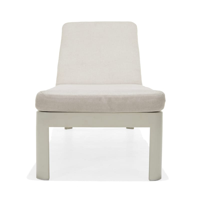 Utomhusset Portals solstol + C-shape sidobord - beige/trä - Utemöbler - Utestolar & fåtöljer - Solstol