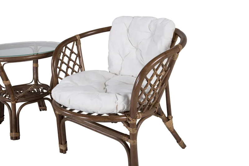 Wera Balkonggrupp 2-sits - Brun/Vit - Utemöbler - Balkong - Balkongmöbler - Balkonggrupper