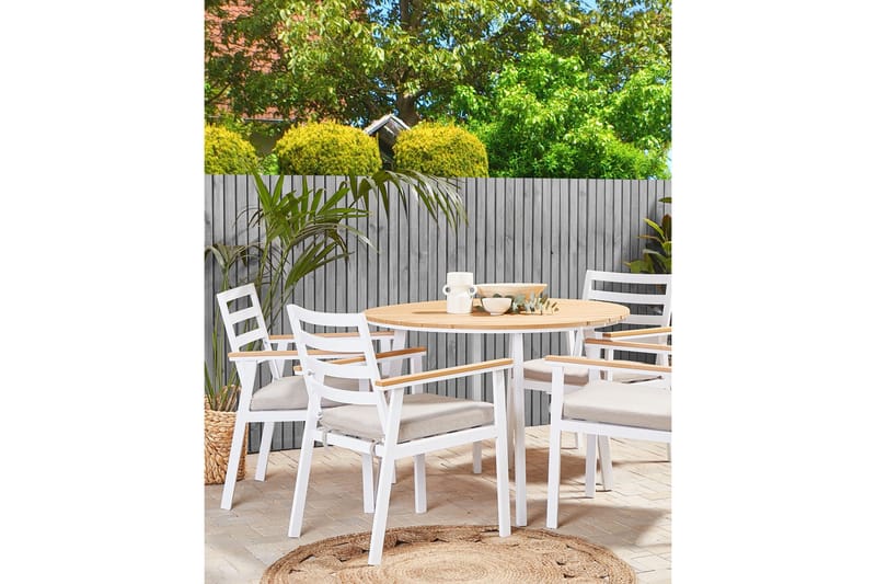 Zanca Karmstol Utomhus - Vit/Ljusbrun/Beige - Utemöbler - Balkong - Balkongmöbler - Balkongstolar