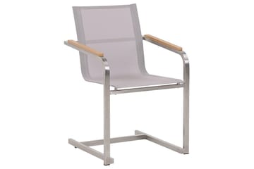 ZERVO Karmstol Utomhus 4 st Beige/Silver - Utemöbler - Balkong - Balkongmöbler - Balkongstolar