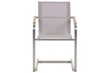 ZERVO Karmstol Utomhus 4 st Beige/Silver - Utemöbler - Balkong - Balkongmöbler - Balkongstolar