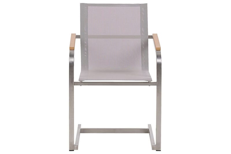 ZERVO Karmstol Utomhus 4 st Beige/Silver - Utemöbler - Balkong - Balkongmöbler - Balkongstolar