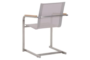 ZERVO Karmstol Utomhus 4 st Beige/Silver - Utemöbler - Balkong - Balkongmöbler - Balkongstolar