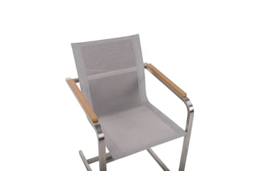 ZERVO Karmstol Utomhus 4 st Beige/Silver - Utemöbler - Balkong - Balkongmöbler - Balkongstolar