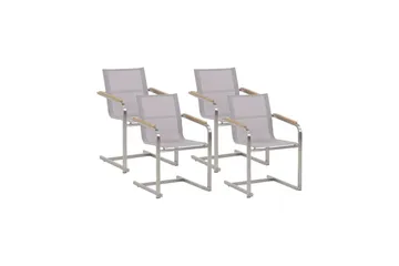 Zervo Karmstol Utomhus - Beige/Silver - Utemöbler - Balkong - Balkongmöbler - Balkongstolar