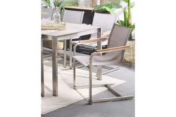 Zervo Karmstol Utomhus - Beige/Silver - Utemöbler - Balkong - Balkongmöbler - Balkongstolar