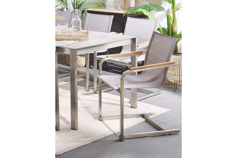 Zervo Karmstol Utomhus - Beige/Silver - Utemöbler - Balkong - Balkongmöbler - Balkongstolar