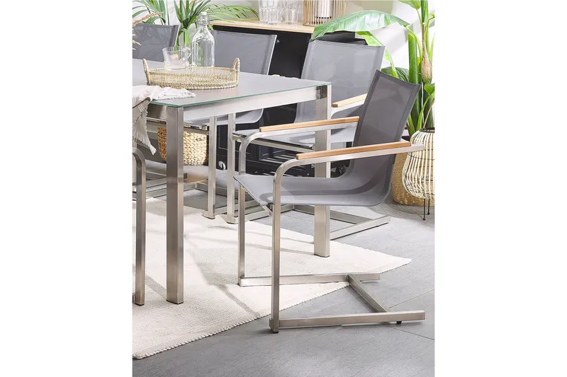 Zervo Karmstol Utomhus - Grå/Silver - Utemöbler - Balkong - Balkongmöbler - Balkongstolar