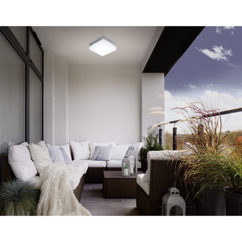 Utvändig vägg-/taklampa Sonella - Vit - Utemöbler - Balkong - Balkongbelysning