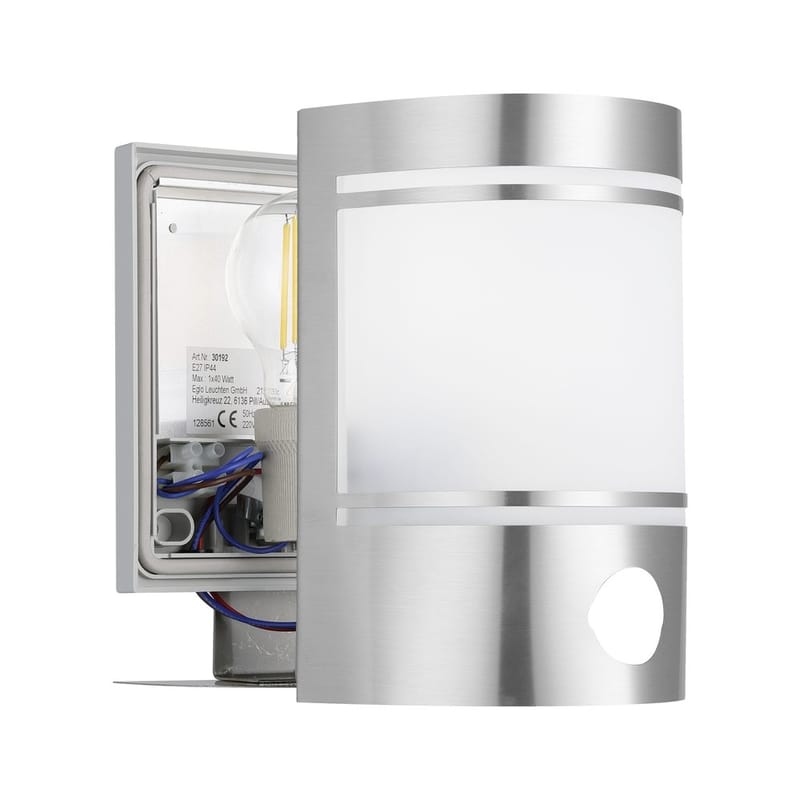 Utvändig vägglampa Cerno med sensor - Rostfritt Stål - Utemöbler - Balkong - Balkongbelysning