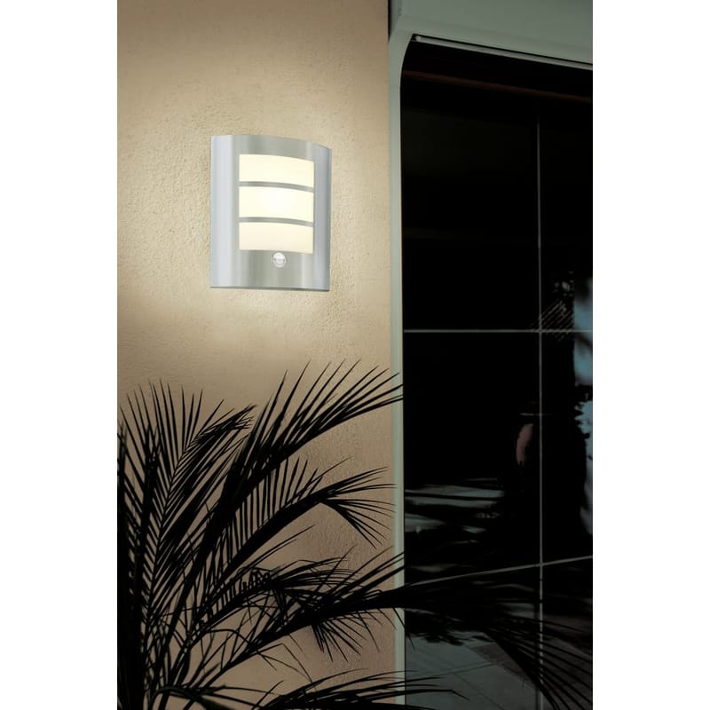 Utvändig vägglampa City med sensor - Rostfritt Stål - Belysning - Utomhusbelysning - Fasadbelysning