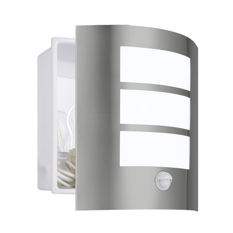 Utvändig vägglampa City med sensor - Rostfritt Stål - Belysning - Utomhusbelysning - Fasadbelysning
