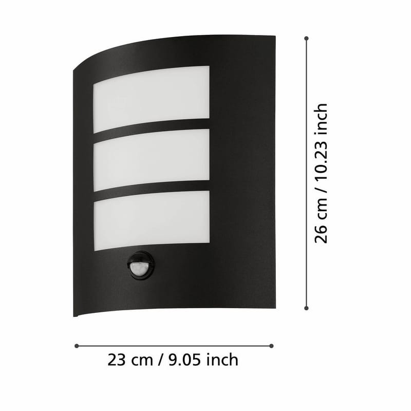 Utvändig vägglampa City med sensor - Svart - Belysning - Utomhusbelysning - Fasadbelysning
