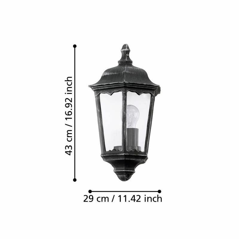 Utvändig vägglampa Navedo Ytmonterad - 29 cm - Belysning - Utomhusbelysning - Fasadbelysning