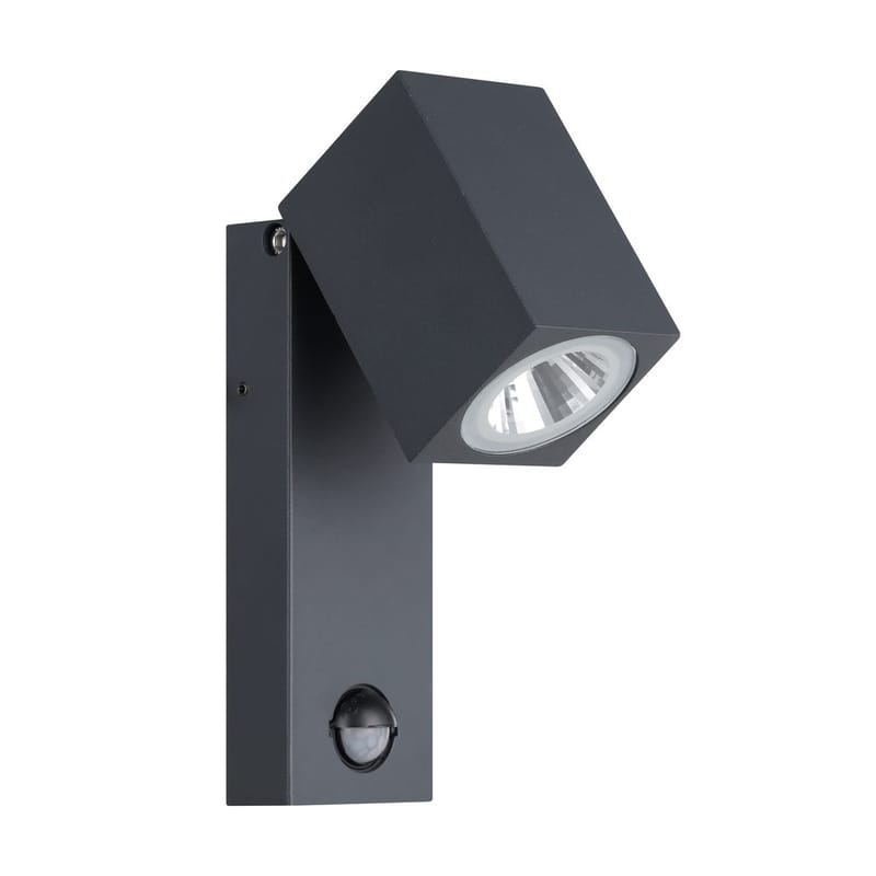 Utvändig vägglampa Sakeda med sensor, Antracit