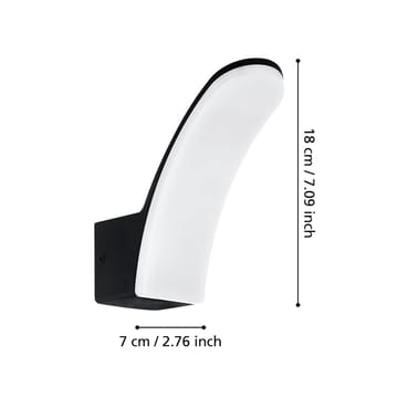 Vägglampa Fiumicino - 7 cm - Belysning - Utomhusbelysning - Fasadbelysning