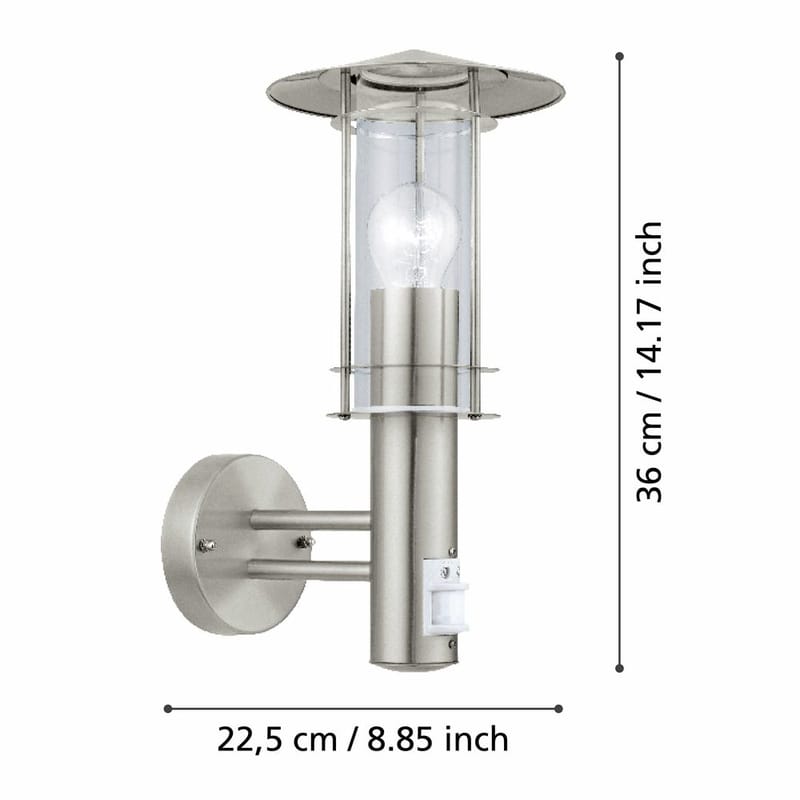 Vägglampa Lisio med sensor - 36 cm - Utemöbler - Balkong - Balkongbelysning