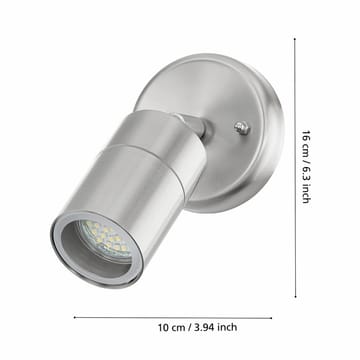 Vägglampa Stockholm - 10 cm - Belysning - Utomhusbelysning - Fasadbelysning