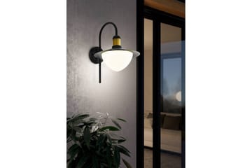 Vägglampa Utebelysning Eglo Sirmione - Vit/Svart/Guld - Belysning - Utomhusbelysning - Fasadbelysning