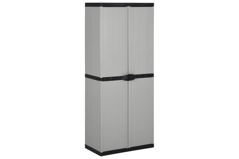 beBasic Trädgårdsskåp 3 hyllor grå och svart 68x40x168 cm - Utemöbler - Dynförvaring & möbelskydd - Dynboxar & dynlådor