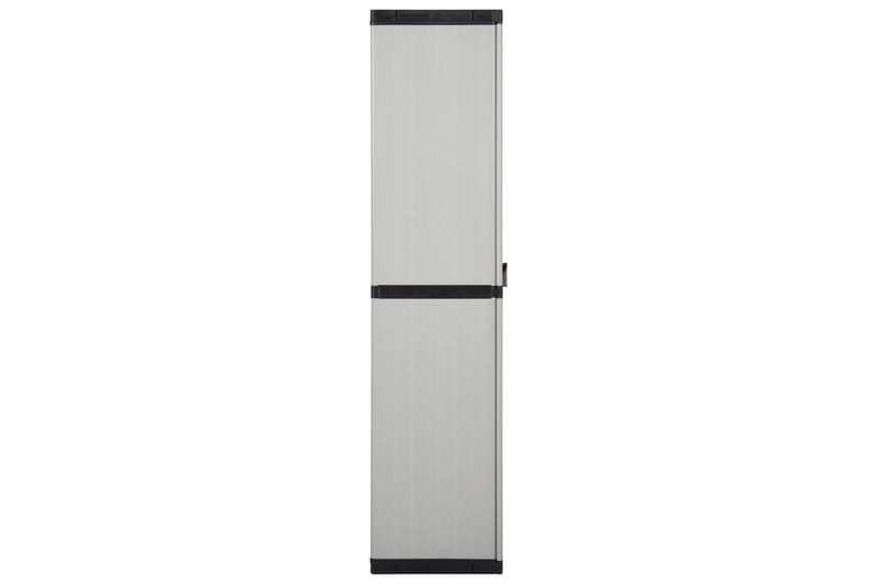 beBasic Trädgårdsskåp 3 hyllor grå och svart 68x40x168 cm - Utemöbler - Dynförvaring & möbelskydd - Dynboxar & dynlådor