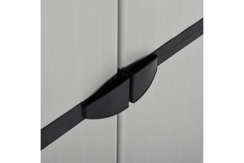 beBasic Trädgårdsskåp 3 hyllor grå och svart 68x40x168 cm - Utemöbler - Dynförvaring & möbelskydd - Dynboxar & dynlådor