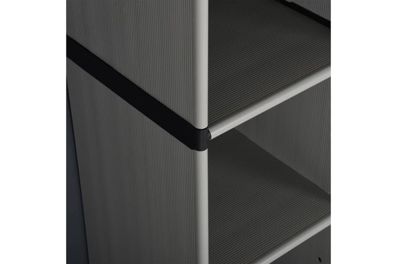 beBasic Trädgårdsskåp 3 hyllor grå och svart 68x40x168 cm - Utemöbler - Dynförvaring & möbelskydd - Dynboxar & dynlådor