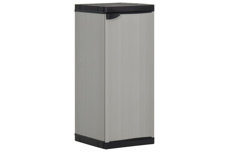beBasic Trädgårdsskåp med 1 hylla grå och svart 35x40x85 cm - Utemöbler - Dynförvaring & möbelskydd - Dynboxar & dynlådor