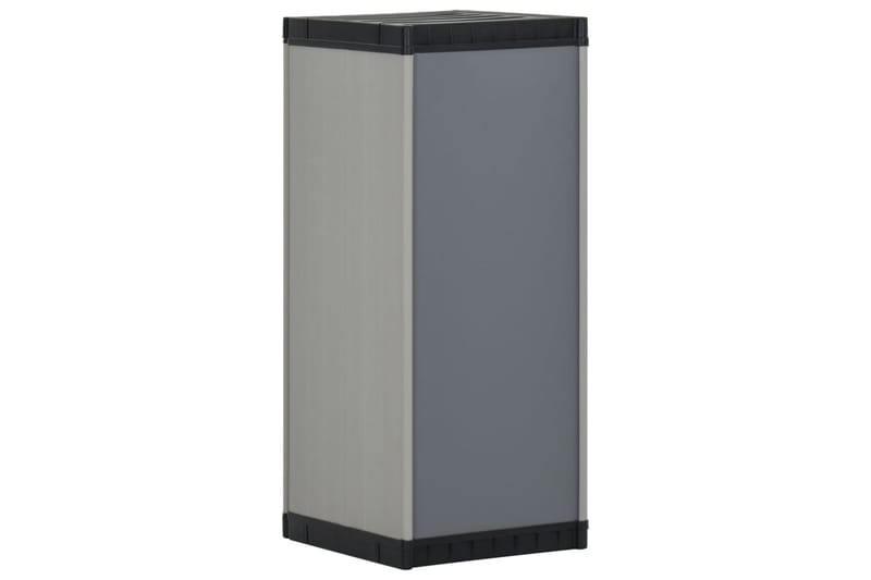 beBasic Trädgårdsskåp med 1 hylla grå och svart 35x40x85 cm - Utemöbler - Dynförvaring & möbelskydd - Dynboxar & dynlådor