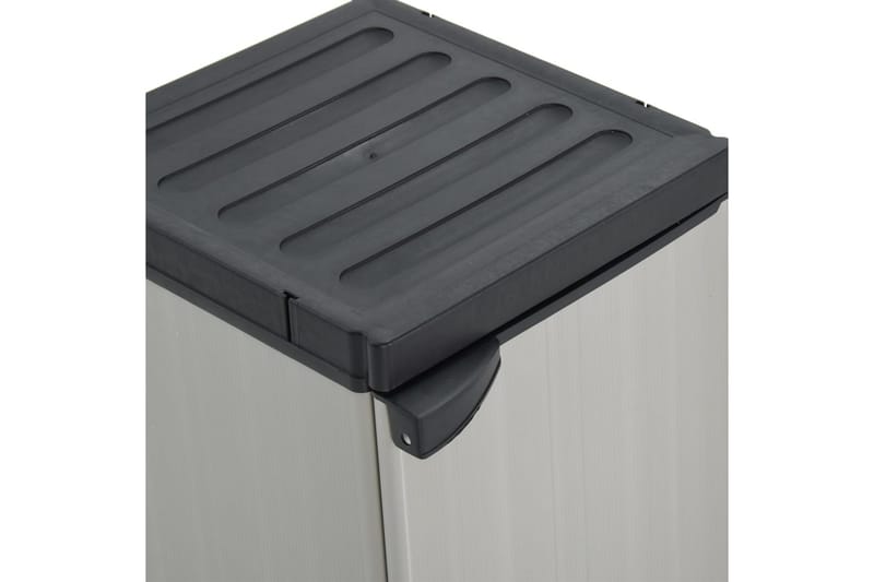 beBasic Trädgårdsskåp med 1 hylla grå och svart 35x40x85 cm - Utemöbler - Dynförvaring & möbelskydd - Dynboxar & dynlådor
