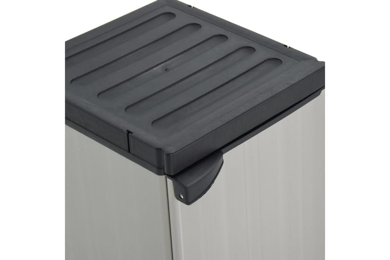 beBasic Trädgårdsskåp med 1 hylla grå och svart 35x40x85 cm - Dynboxar & dynlådor
