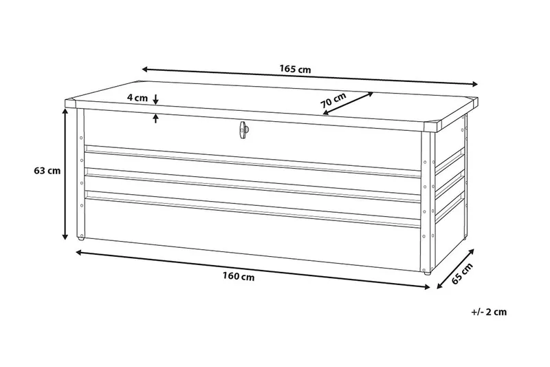 Cebrosa Dynlåda 165 cm - Vit - Utemöbler - Dynförvaring & möbelskydd - Dynboxar & dynlådor