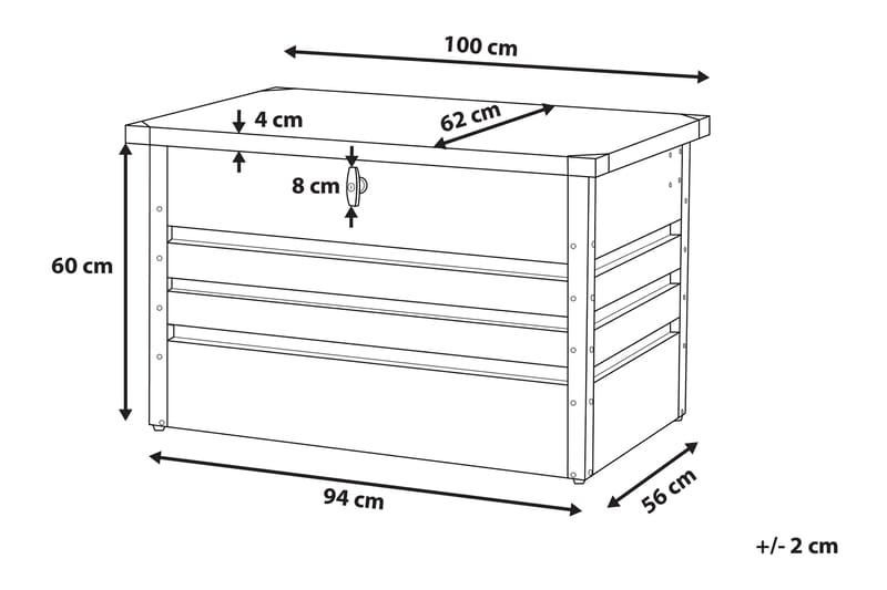 Cebrosa Dynlåda 61|100|62 cm - Grå - Utemöbler - Dynförvaring & möbelskydd - Dynboxar & dynlådor