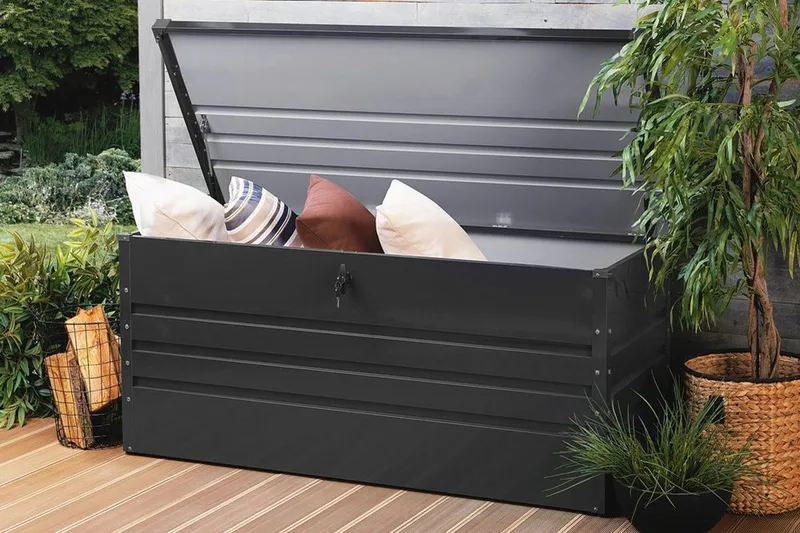 Cebrosa Dynlåda 62|132|64 cm - Svart/Grå - Utemöbler - Dynförvaring & möbelskydd - Dynboxar & dynlådor