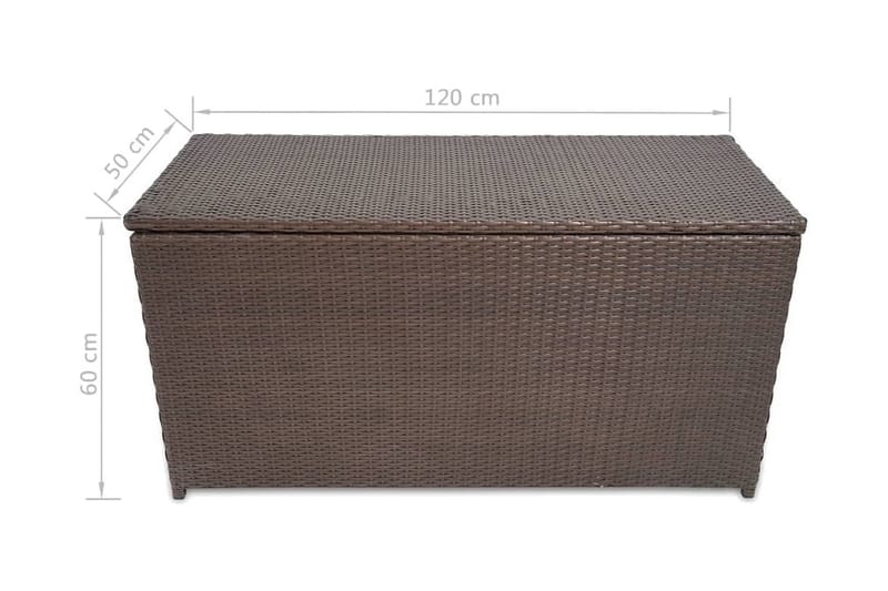 Dynbox 120x50x60 cm konstrotting brun - Brun - Utemöbler - Dynförvaring & möbelskydd - Dynboxar & dynlådor