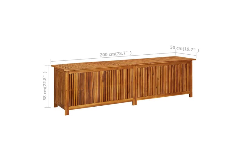 Dynbox 200x50x58 cm massivt akaciaträ - Brun - Utemöbler - Dynförvaring & möbelskydd - Dynboxar & dynlådor