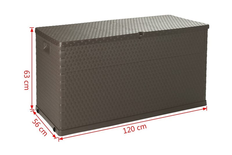 Dynbox brun 120x56x63 cm PP-rotting - Brun - Utemöbler - Dynförvaring & möbelskydd - Dynboxar & dynlådor