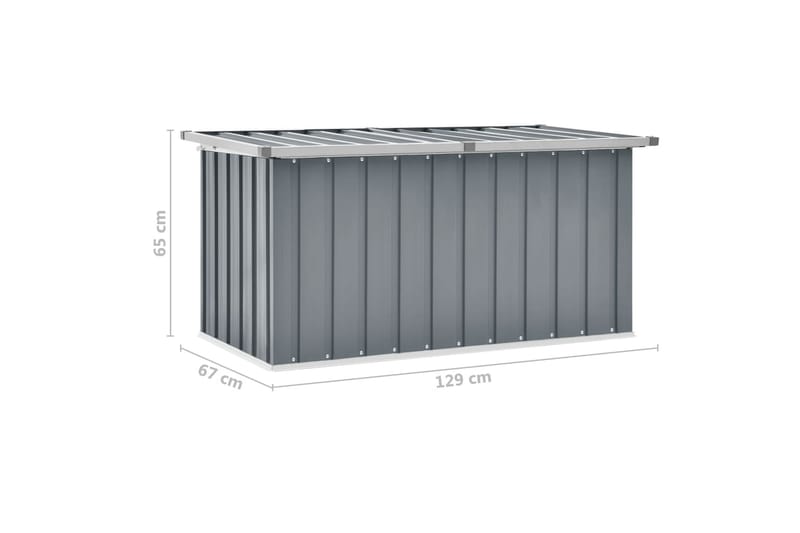 Dynbox grå 129x67x65 cm - Grå - Utemöbler - Dynförvaring & möbelskydd - Dynboxar & dynlådor