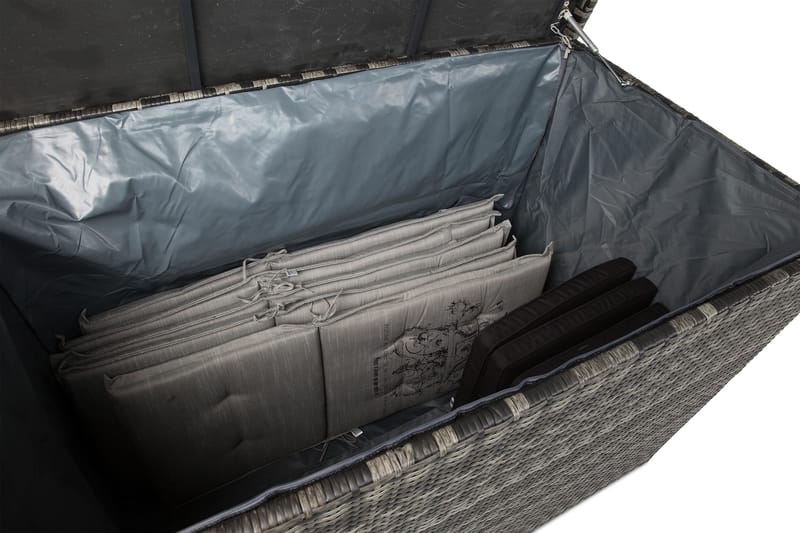Gigant Stor vattentät Dynbox - Dynlåda i konstrotting - Grå - Utemöbler - Dynförvaring & möbelskydd - Dynboxar & dynlådor
