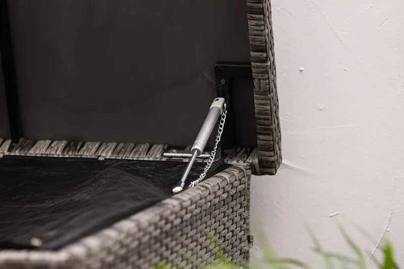 Gigant vattentät dynbox XL utomhus - Dynlåda i konstrotting (B150xD90xH101 cm) - Grå - Utemöbler - Dynförvaring & möbelskydd - Dynboxar & dynlådor