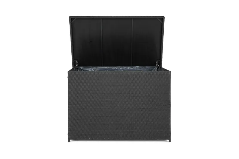 Gigant vattentät dynbox XL utomhus - Dynlåda i konstrotting (B150xD90xH101 cm) - Svart - Utemöbler - Dynförvaring & möbelskydd - Dynboxar & dynlådor
