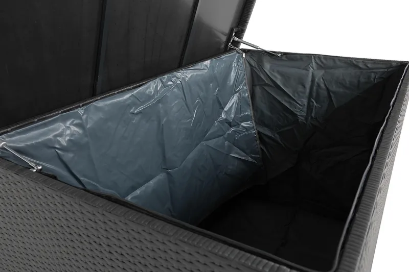 Gigant vattentät dynbox XL utomhus - Dynlåda i konstrotting (B150xD90xH101 cm) - Svart - Utemöbler - Dynförvaring & möbelskydd - Dynboxar & dynlådor