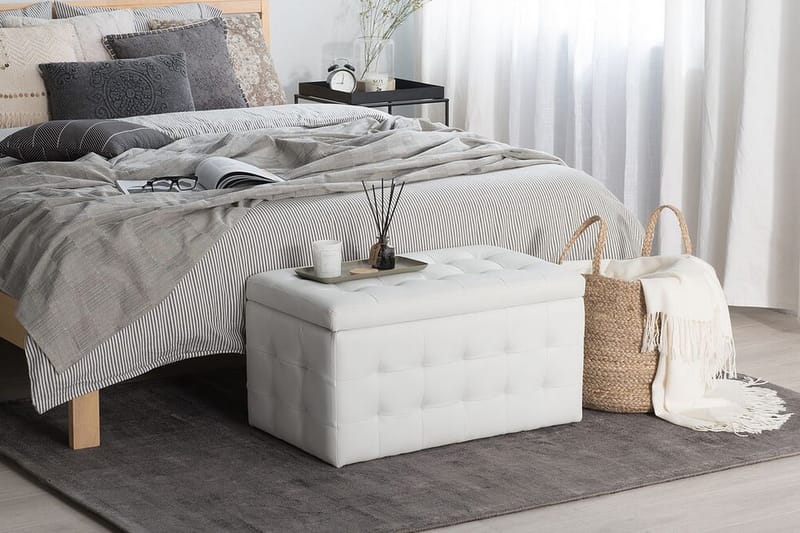 Michigan Förvaringslåda |42|72|40 cm - Vit - Möbler - Vardagsrum - Stolar & sittmöbler - Pallar - Fotpall