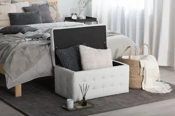 Michigan Förvaringslåda |42|72|40 cm - Vit - Möbler - Vardagsrum - Stolar & sittmöbler - Pallar - Fotpall