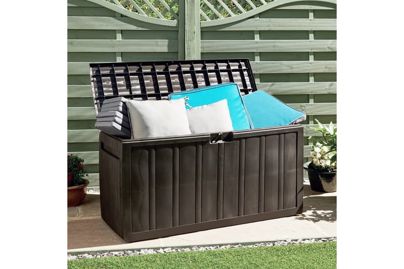 Dynlåda brun 117x45,5x57,5 cm 270 L - Brun - Utemöbler - Dynförvaring & möbelskydd - Dynboxar & dynlådor